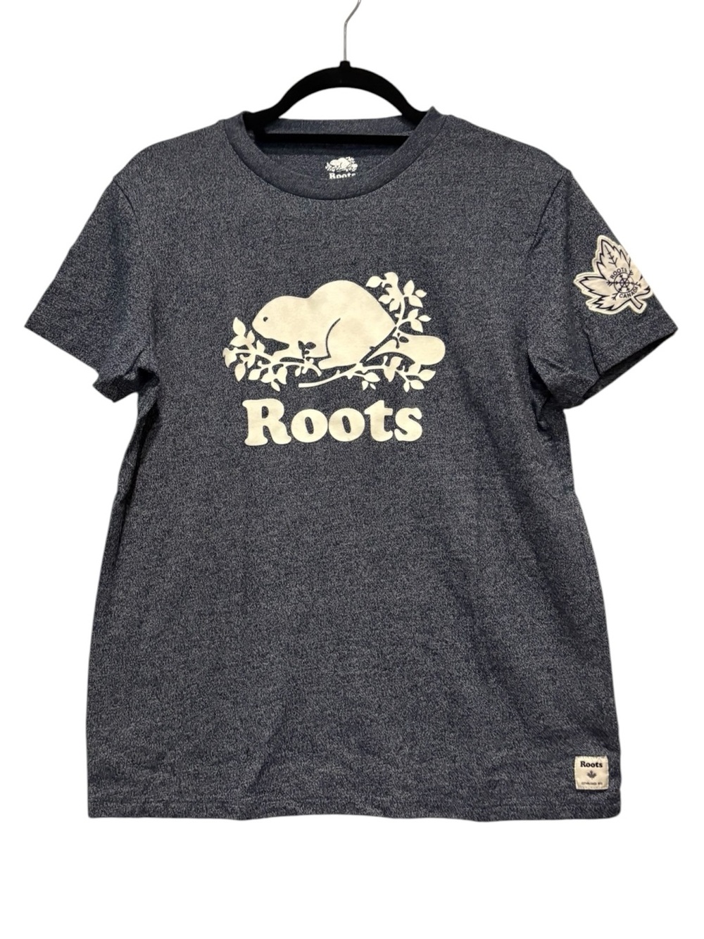 Roots Canada - Women's Cooper Beaver T-Shirt. Size Medium. Blue